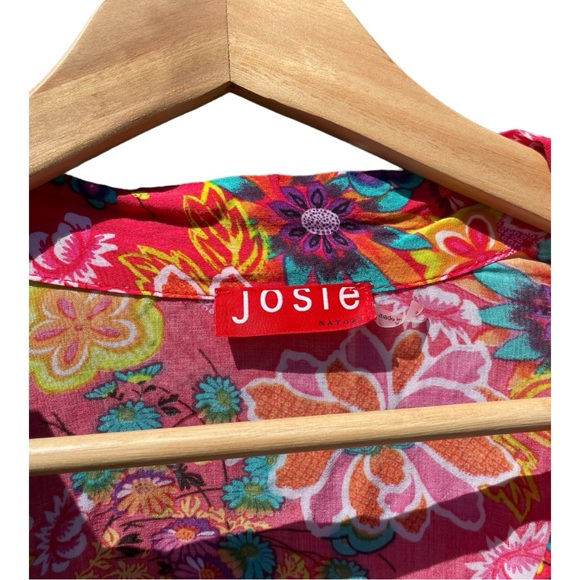 Josie Natori || Kimono Wrap Top Robe Small - Picture 3 of 7